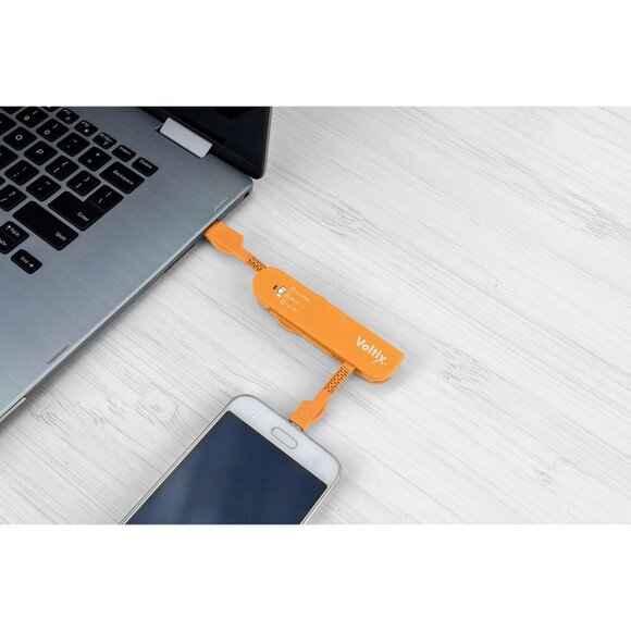All-in-1 Swiss Army USB Phone Charging Cable For iPhone iPad Samsung Orange - Picture 4 of 5